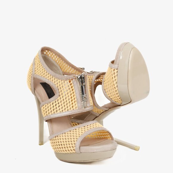 Burberry Grey Taupe Cut-Out Zipper Stiletto Heels - Picture 4 of 11